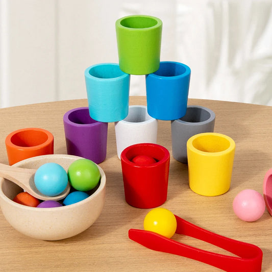 Montessori Ballen & Bekers Sorteerspel - KIDOO KIDS